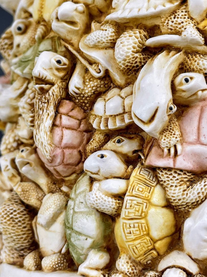 【希少】ハーモニーキングダム 亀 小物入れ カメ かめ 彫刻 置物 ボックス