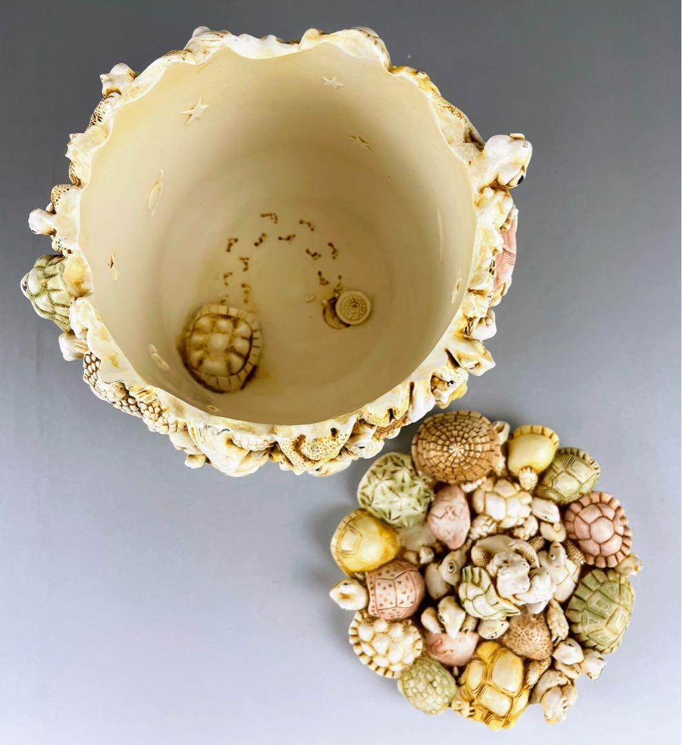 【希少】ハーモニーキングダム 亀 小物入れ カメ かめ 彫刻 置物 ボックス