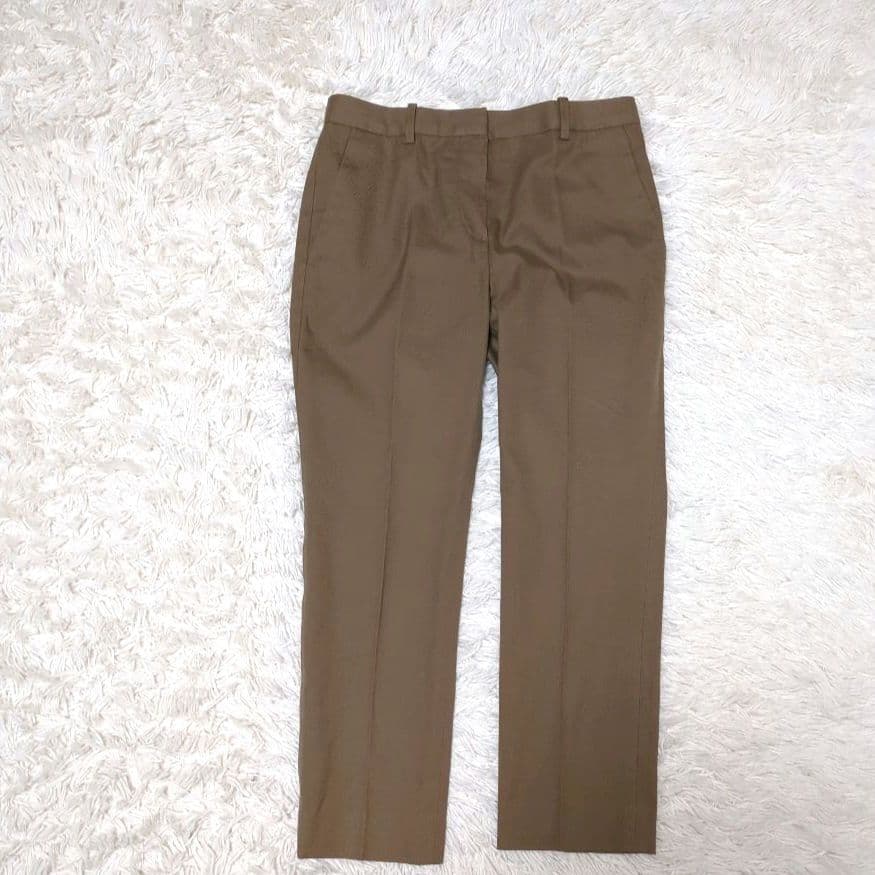 セオリー　スーツ　セットアップ　ノーカラー　ベージュ　ストレッチ コットン