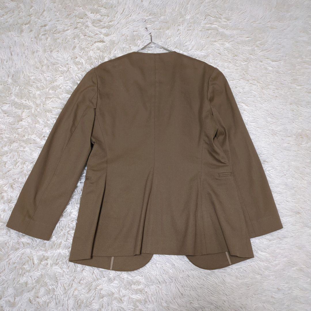 セオリー　スーツ　セットアップ　ノーカラー　ベージュ　ストレッチ コットン