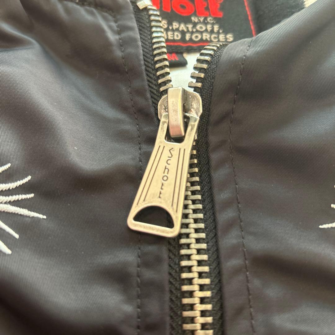 Schott スカジャン ブラック/ホワイト M