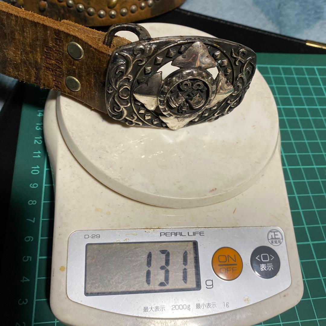 すごく対応　291295 革ベルト　950 エンジン柄　バックル