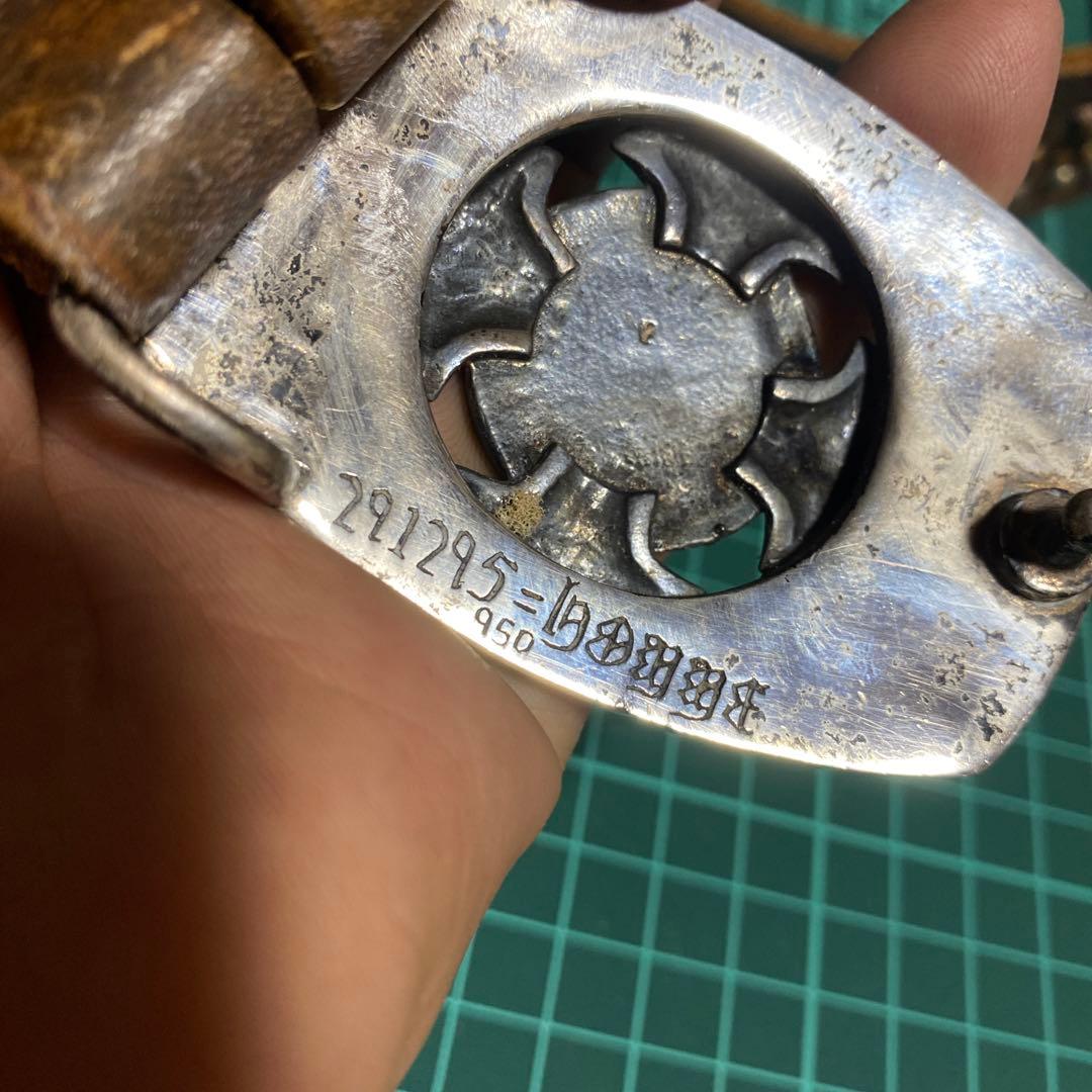 すごく対応　291295 革ベルト　950 エンジン柄　バックル