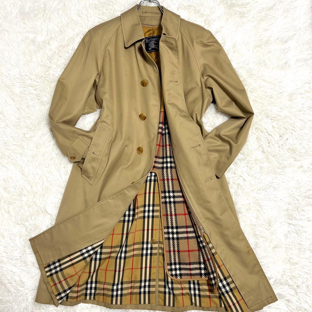 バーバリー 最高級プローサム ステンカラーコート ノバチェック ライナー付