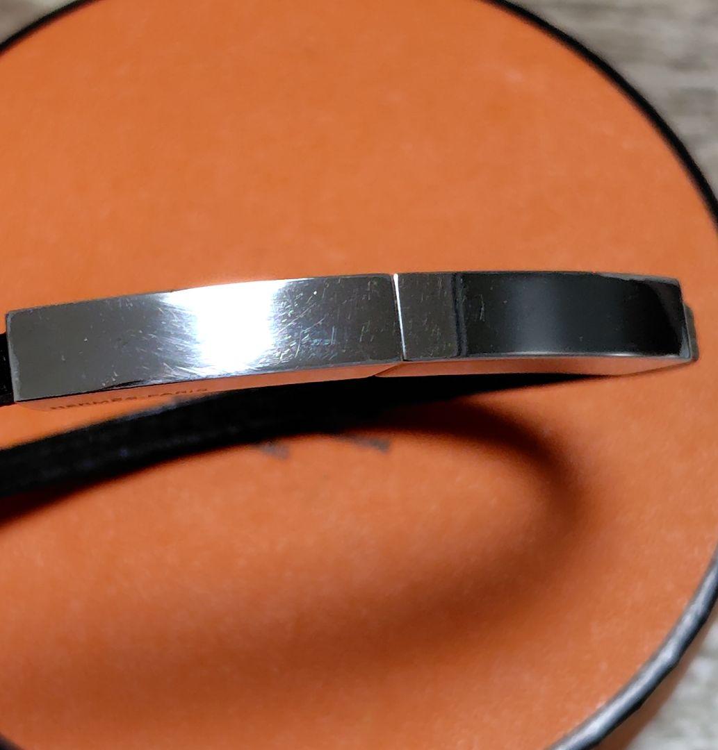 HERMES ブラック シルバー ブレスレット