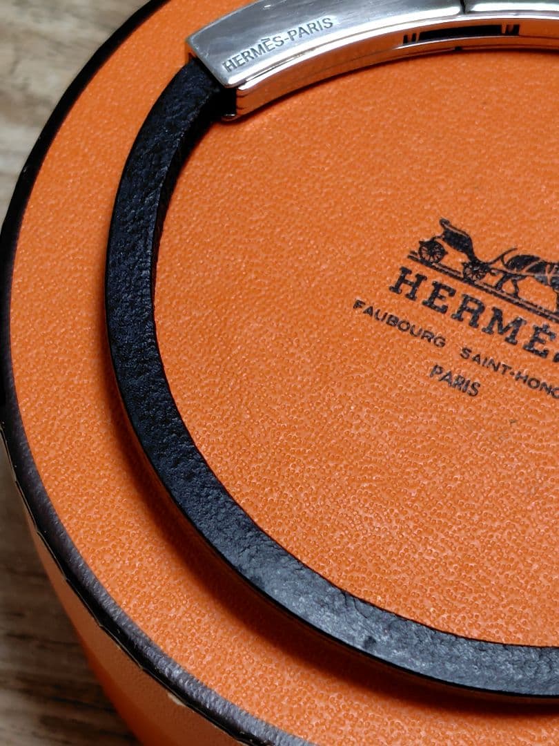 HERMES ブラック シルバー ブレスレット