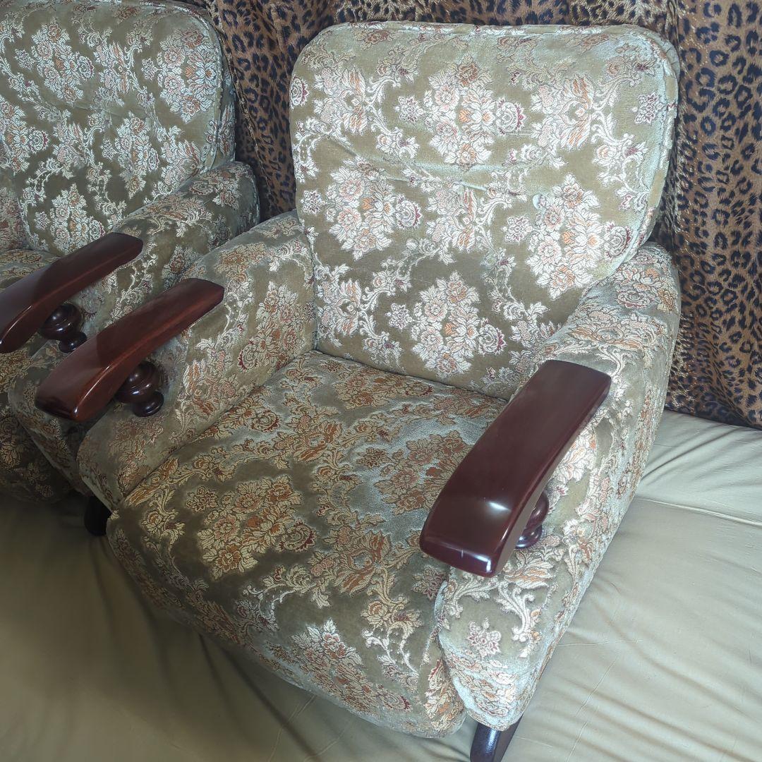 【☆美品☆】【高級シングルソファー】金華山織【※２脚ある内の１脚】②番
