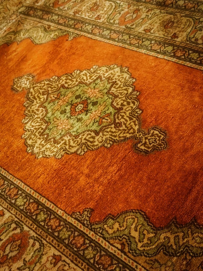 【衛生☆美品☆極上品】シルク製ペルシャ絨毯　ビンテージラグ