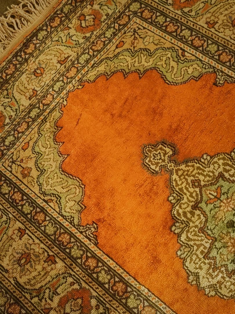 【衛生☆美品☆極上品】シルク製ペルシャ絨毯　ビンテージラグ