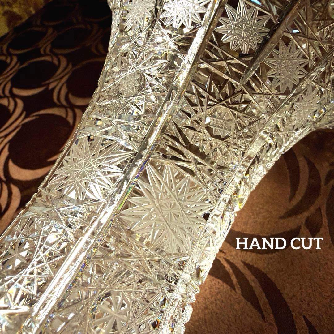 ーBohemia Glassー 【極美品】 ボヘミアクリスタルガラス 大型花瓶