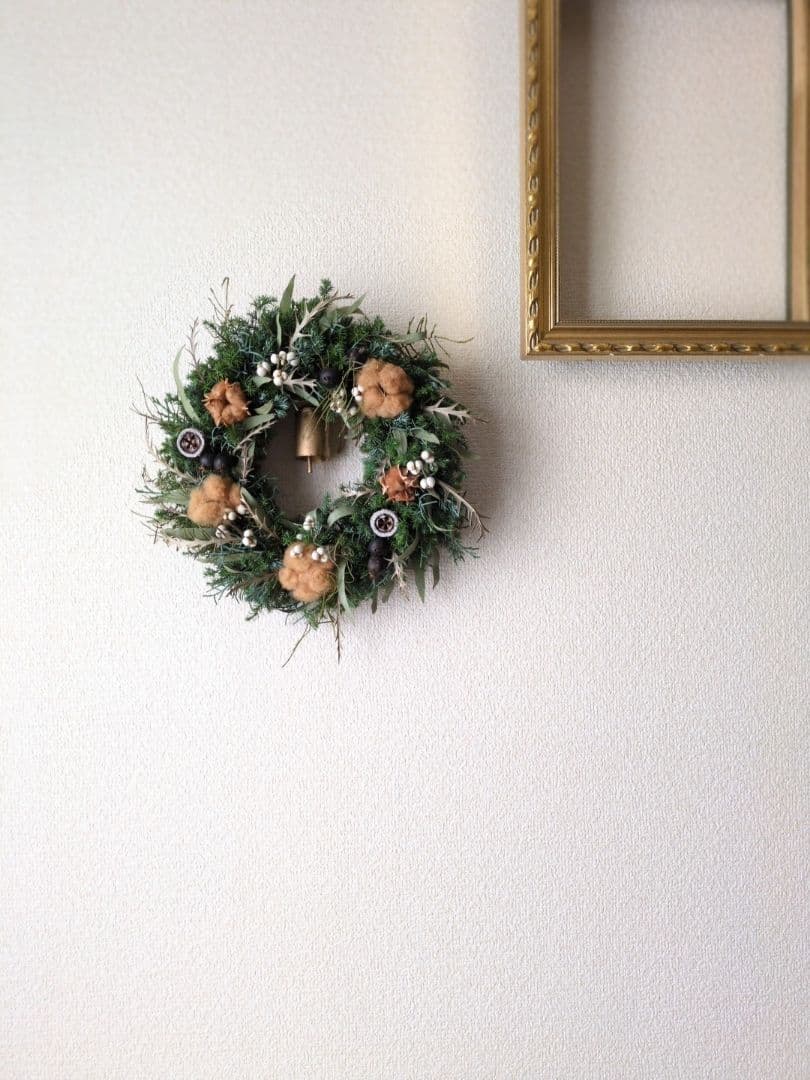 2025Christmasブラウンコットンのクリスマスリース 30cmメルカリ便