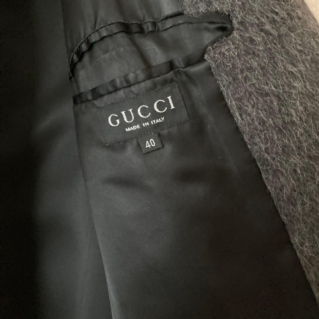 GUCCI フード付きダッフルコート 40サイズ ダークグレー