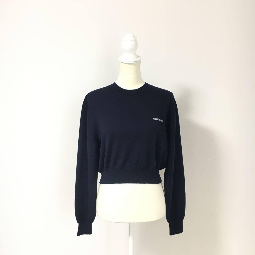 近年美品　miu miu ミュウミュウ　グレースウール　ロゴ　セーター