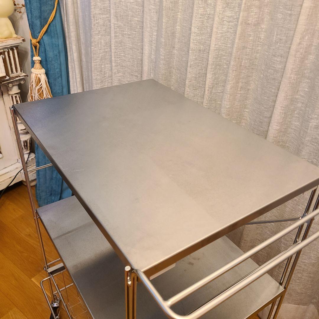 O'gre　オグレ　フラットステンレス3段トロリー　キッチンワゴン　韓国