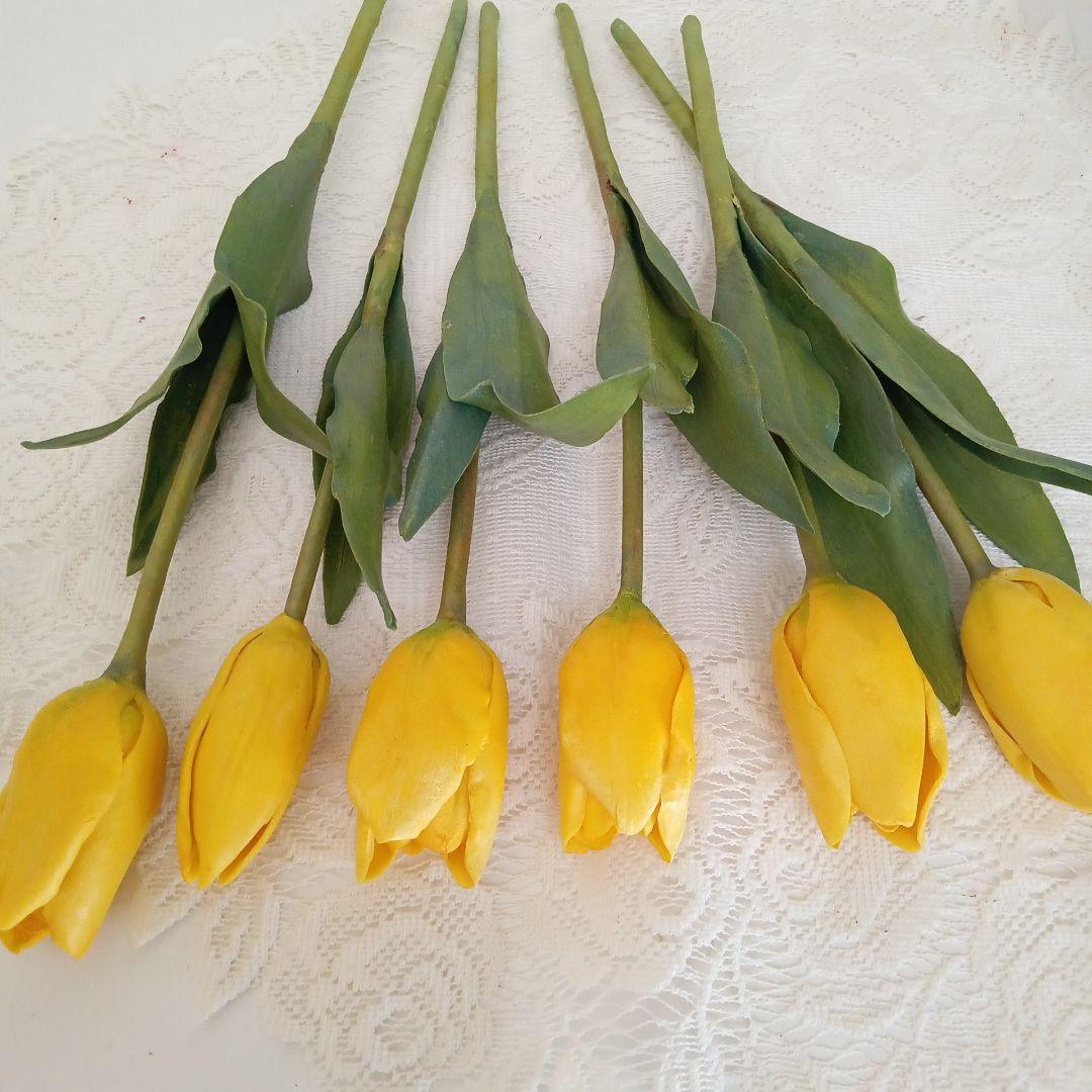 専用 イエローチューリップとイエロープリムラ クレイフラワー
