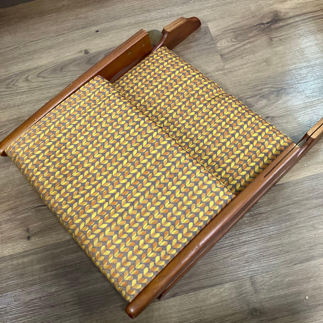 A-2 アンティーク レトロポップ 昭和レトロ 折り畳み座椅子 幾何学模様