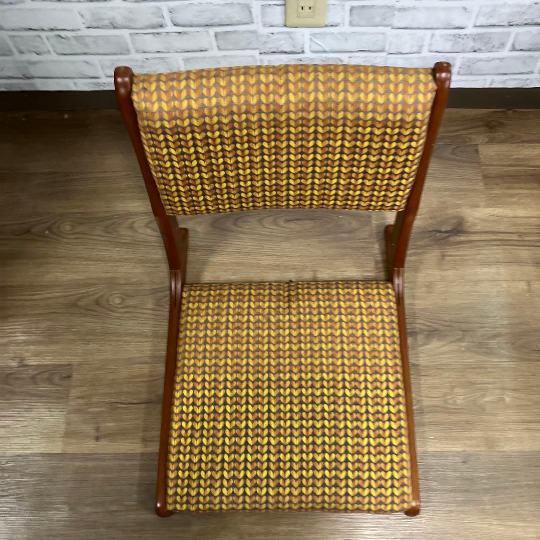 A-2 アンティーク レトロポップ 昭和レトロ 折り畳み座椅子 幾何学模様