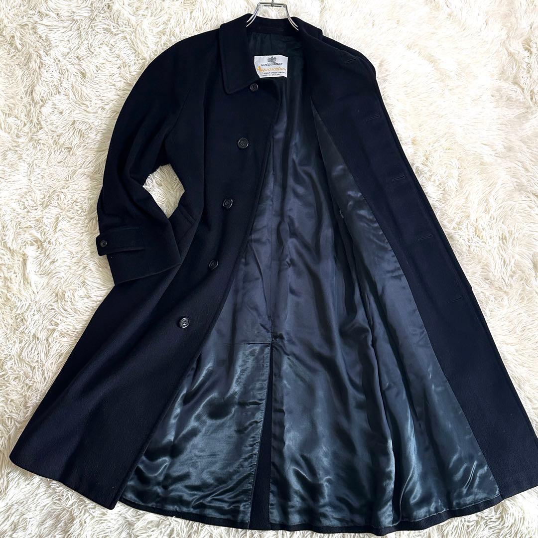 カシミヤ100%✨アクアスキュータム ステンカラーコート ロング丈 XL相当