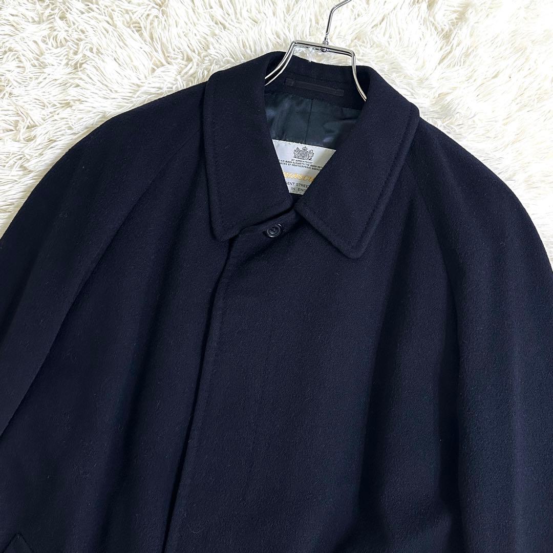 カシミヤ100%✨アクアスキュータム ステンカラーコート ロング丈 XL相当