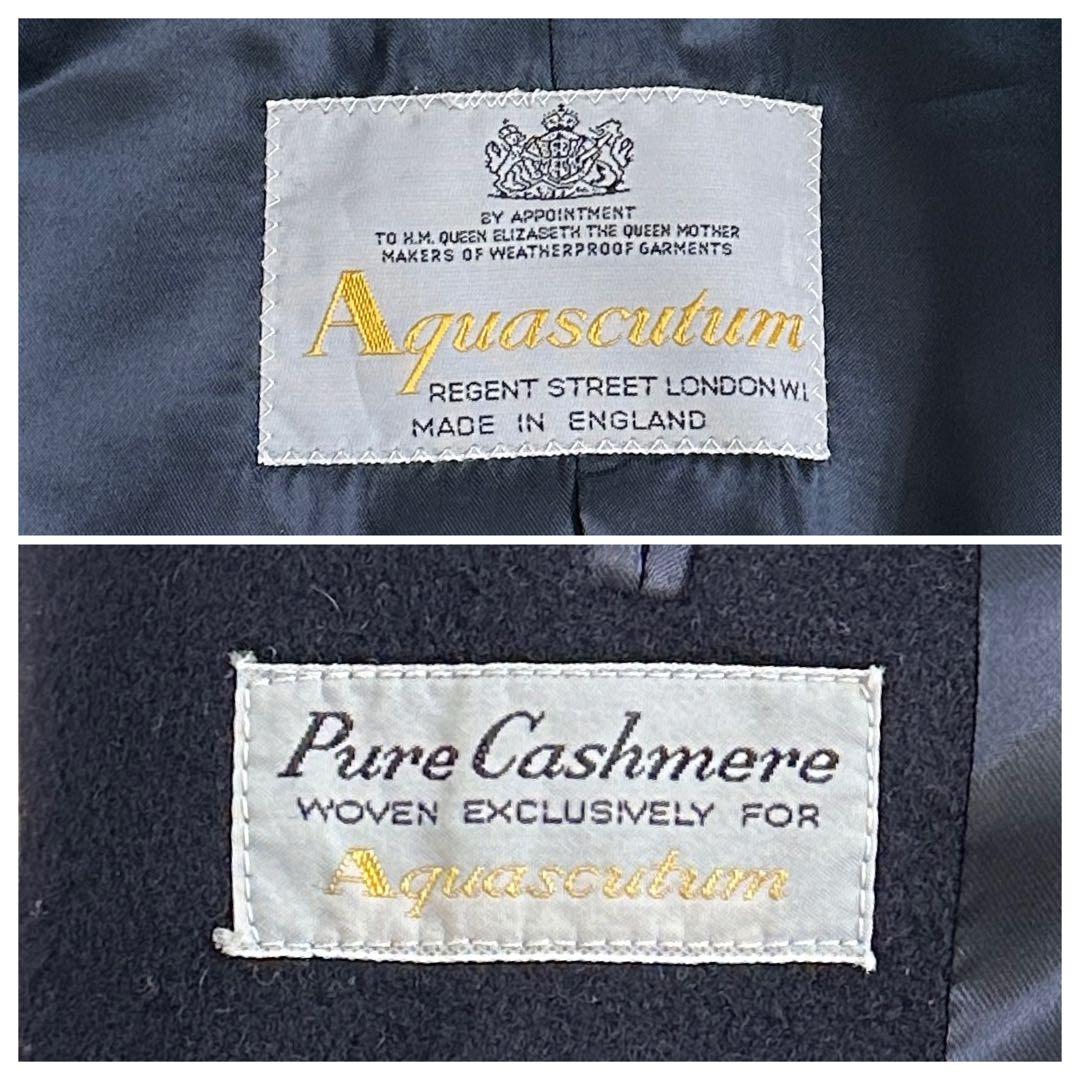 カシミヤ100%✨アクアスキュータム ステンカラーコート ロング丈 XL相当
