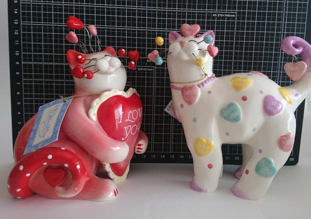【2点セット】Amy Lacombe WhimsiClay 猫 陶器 置物