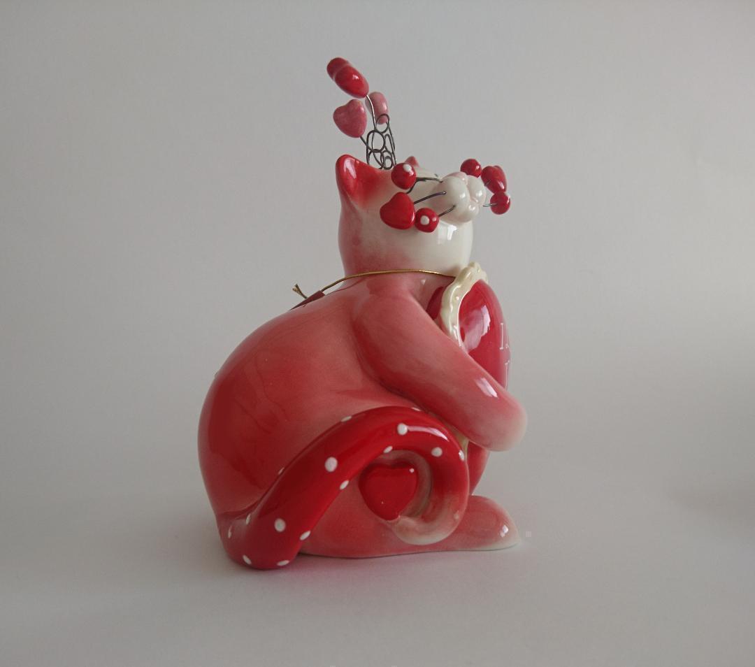 【2点セット】Amy Lacombe WhimsiClay 猫 陶器 置物