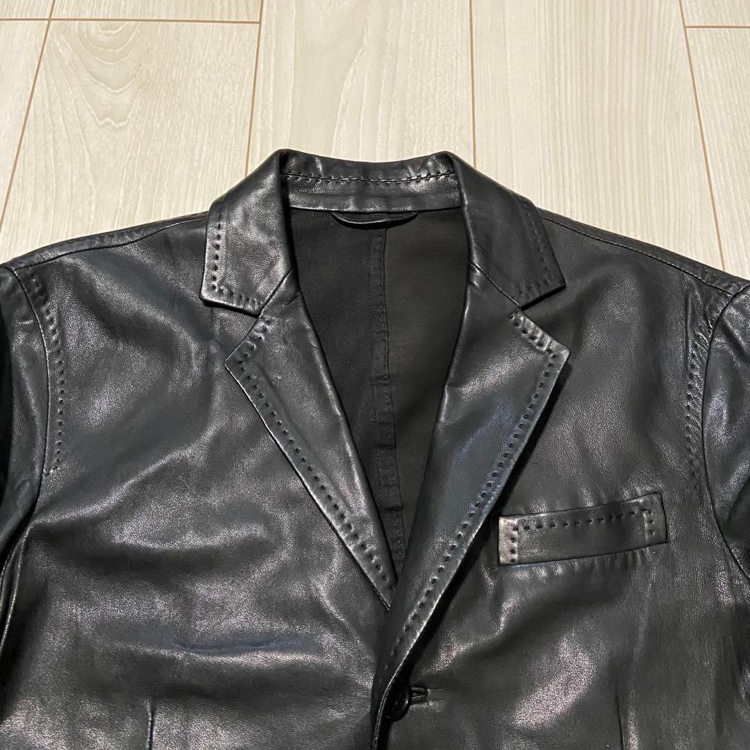 DSQUARED2 ディースクエアード 3つボタン レザー テーラージャケット