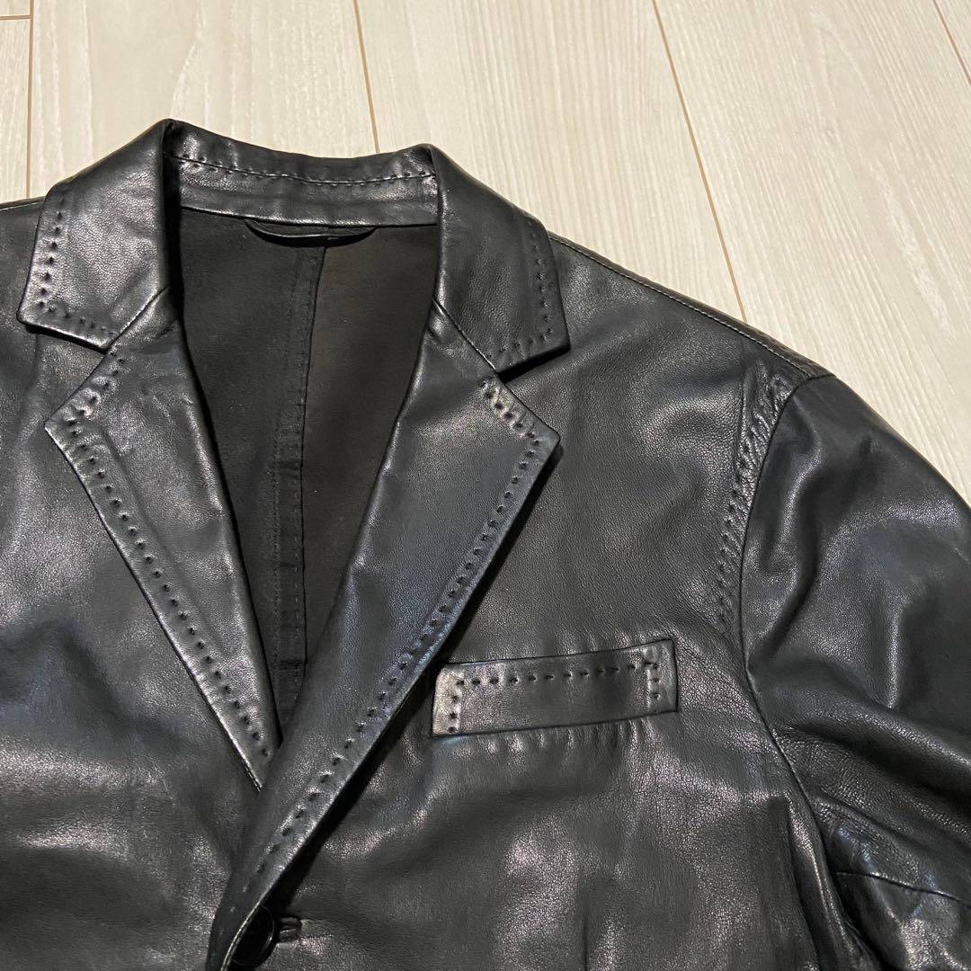 DSQUARED2 ディースクエアード 3つボタン レザー テーラージャケット