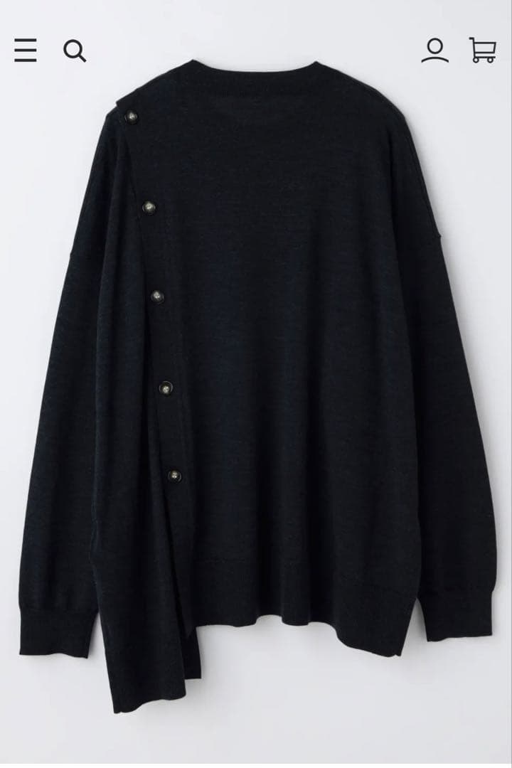 エンフォルド ENFOLD TWO-WAY PULLOVER グレー