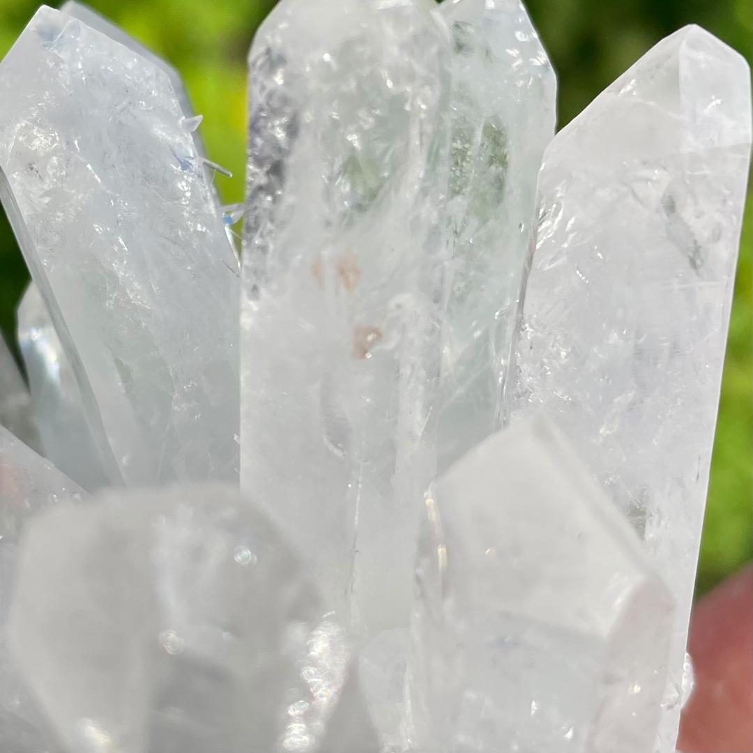 【大きめずっしり２９３g】天然石 虹 サシ クラスター 原石 菊水晶 クリスタル