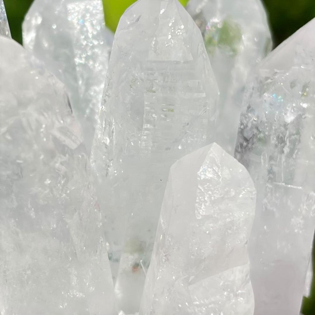 【大きめずっしり２９３g】天然石 虹 サシ クラスター 原石 菊水晶 クリスタル