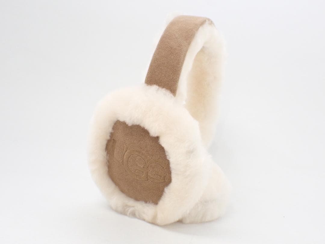 美品 UGG アグ シープスキン イヤーマフ ベージュ チェスナット