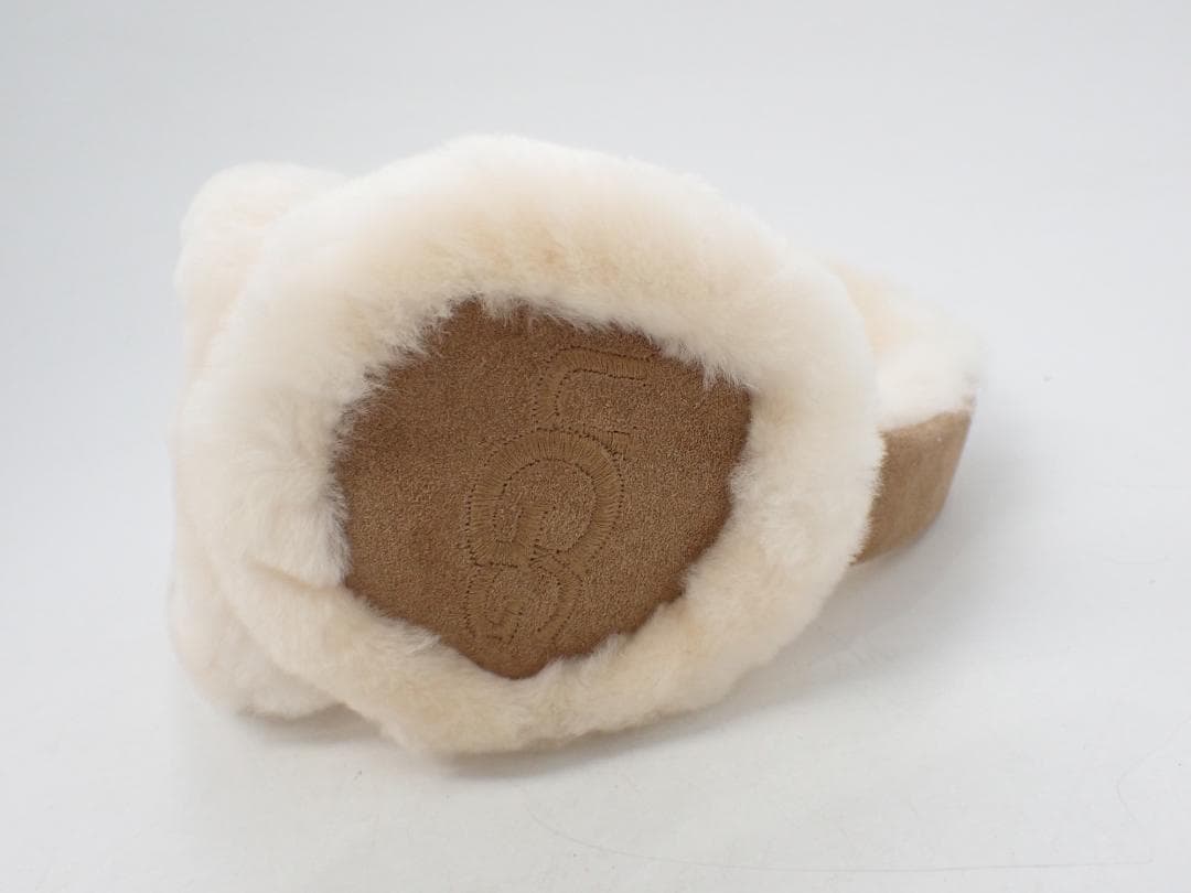 美品 UGG アグ シープスキン イヤーマフ ベージュ チェスナット