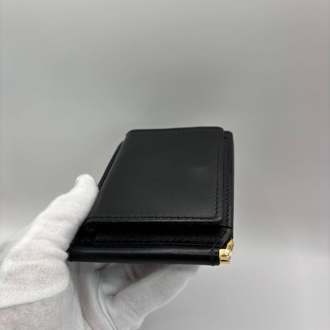 ROTAR　二つ折り財布　マネークリップ　ブラック　レザー　ウォレット　黒