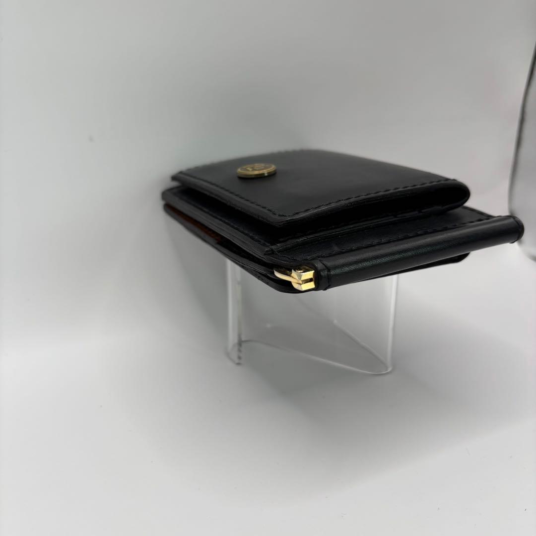 ROTAR　二つ折り財布　マネークリップ　ブラック　レザー　ウォレット　黒