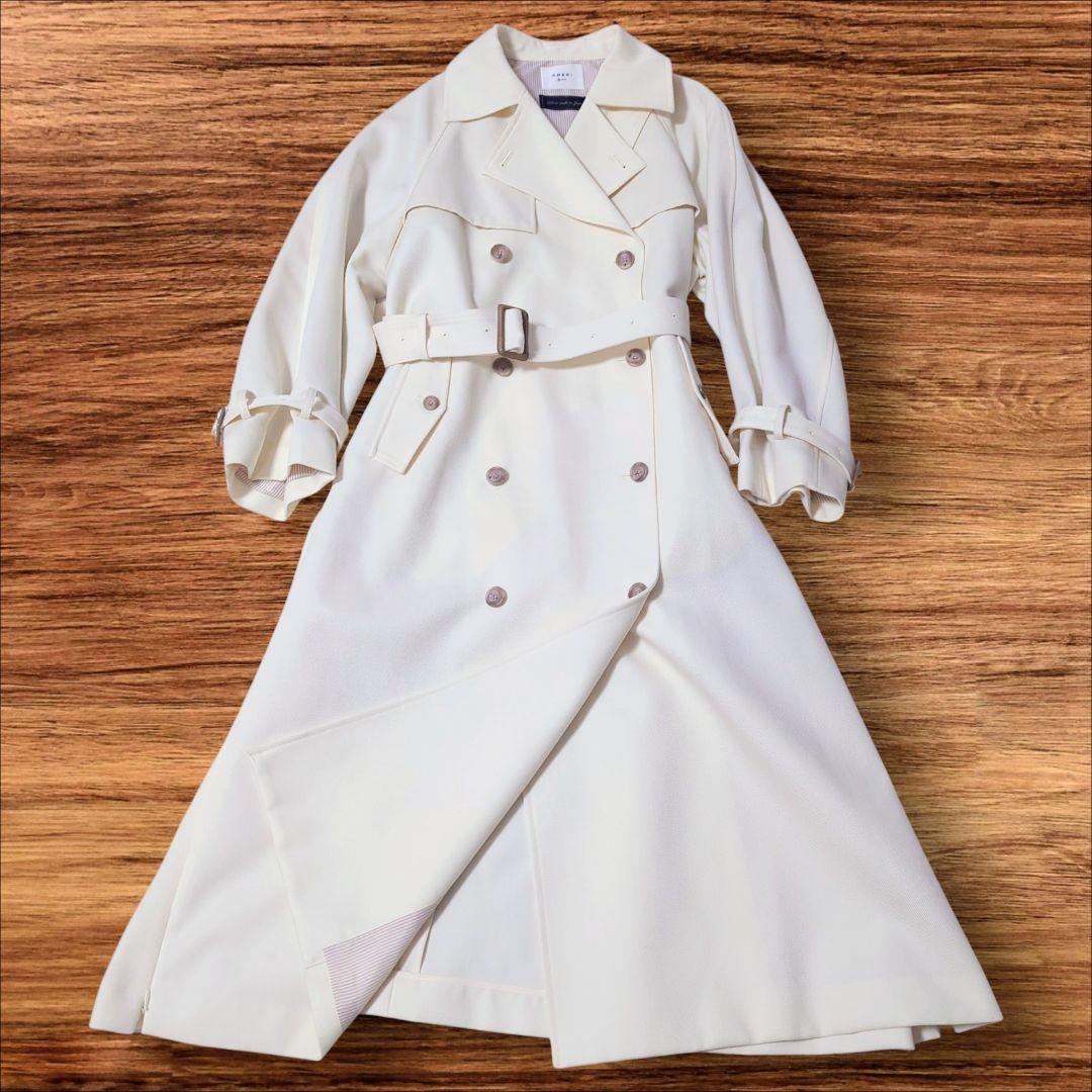 【AMERI アメリ】美品 スーペリアフレアトレンチコート オフホワイト S