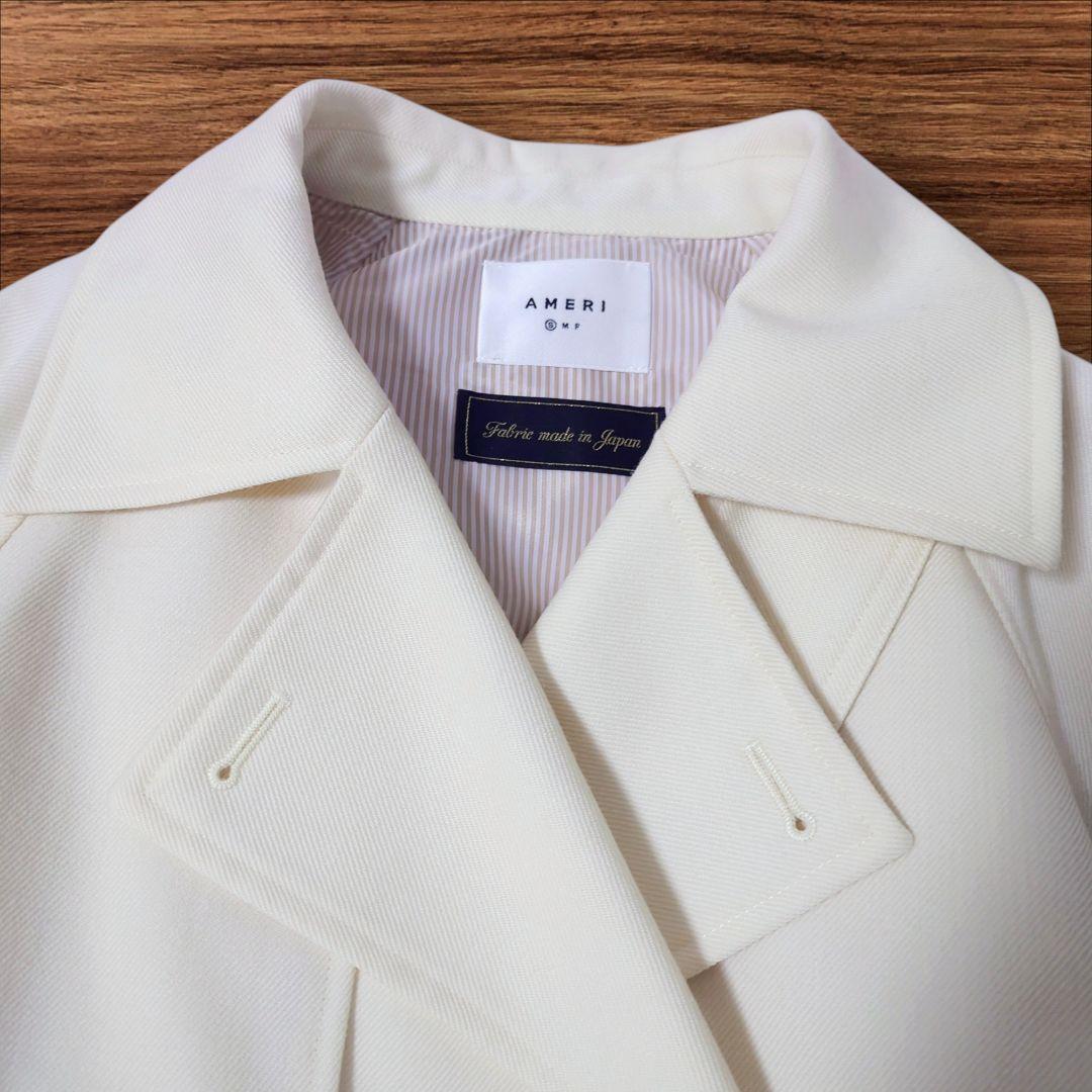 【AMERI アメリ】美品 スーペリアフレアトレンチコート オフホワイト S