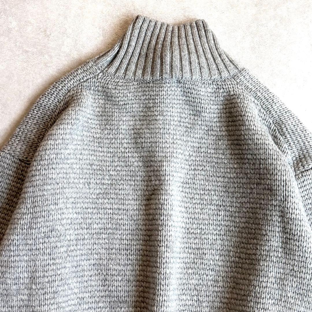 タグ付 ATON エイトン LAMBS WOOL ボトルネックセーター グレー