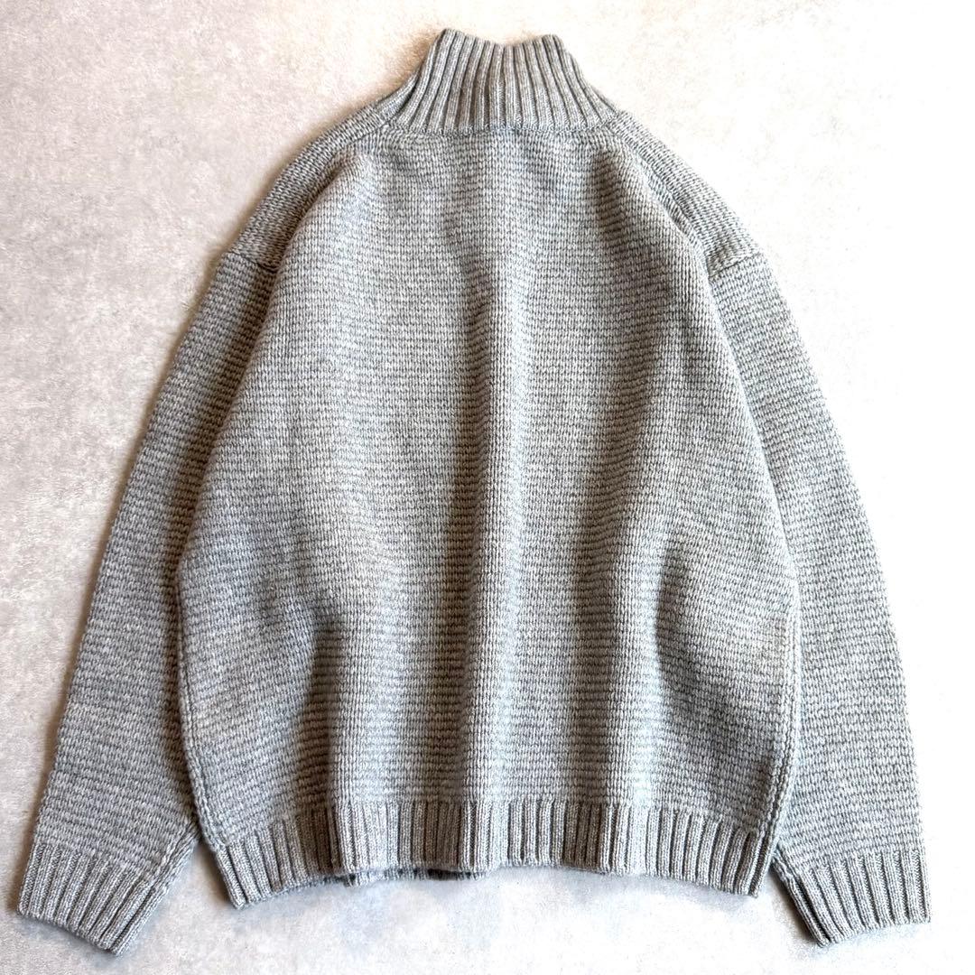 タグ付 ATON エイトン LAMBS WOOL ボトルネックセーター グレー