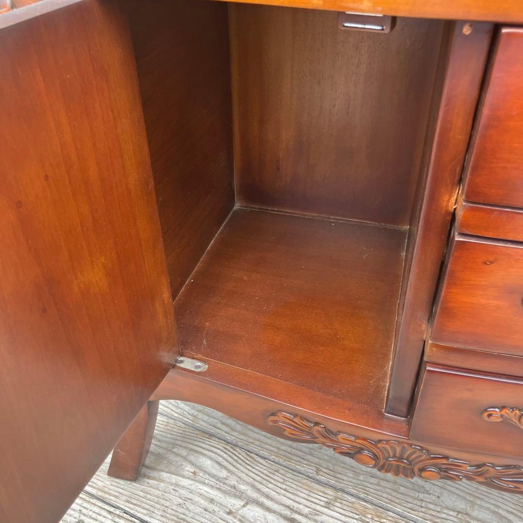 イタリアスタイル 木製コンソールテーブル コールキャビネット 電話台キャビネット