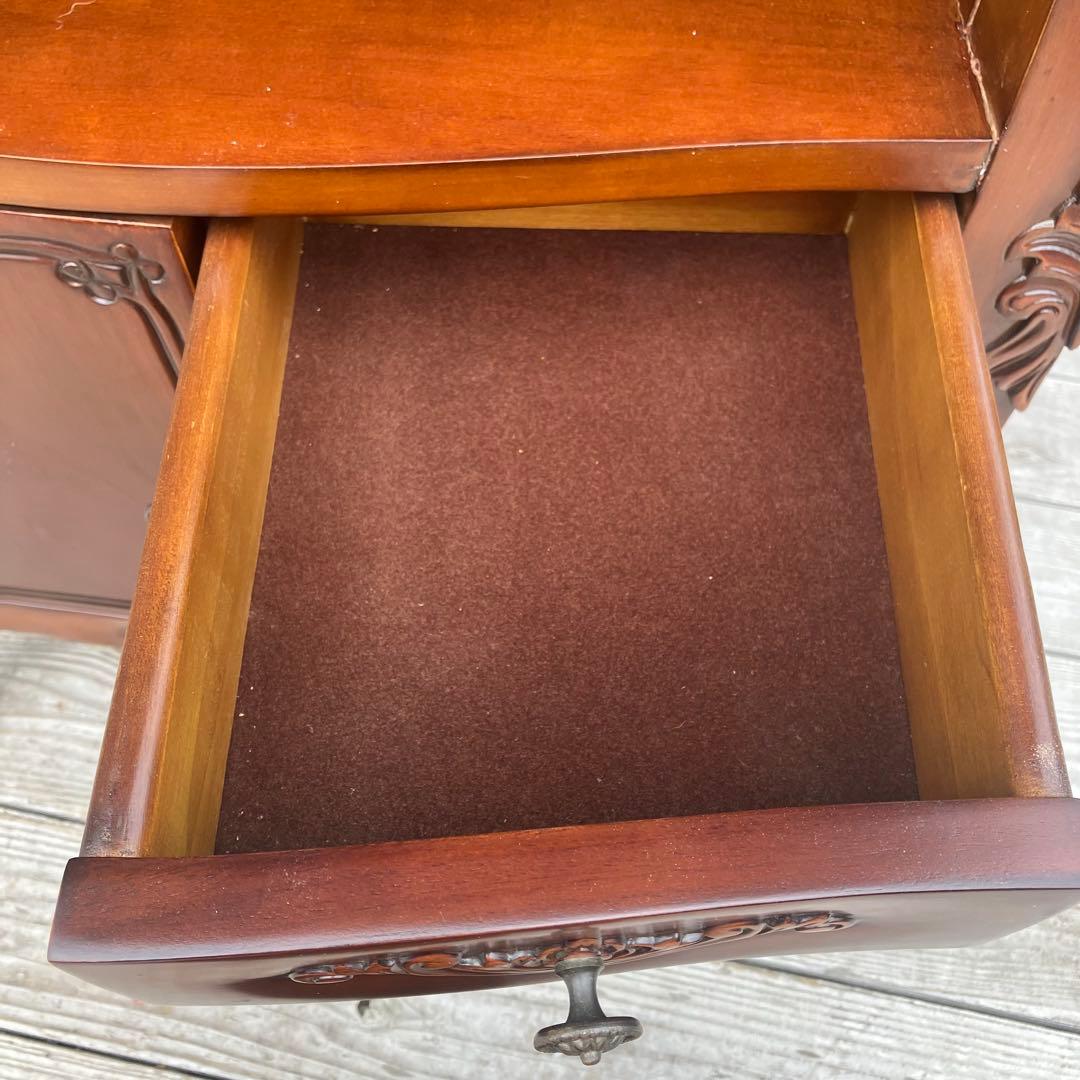 イタリアスタイル 木製コンソールテーブル コールキャビネット 電話台キャビネット