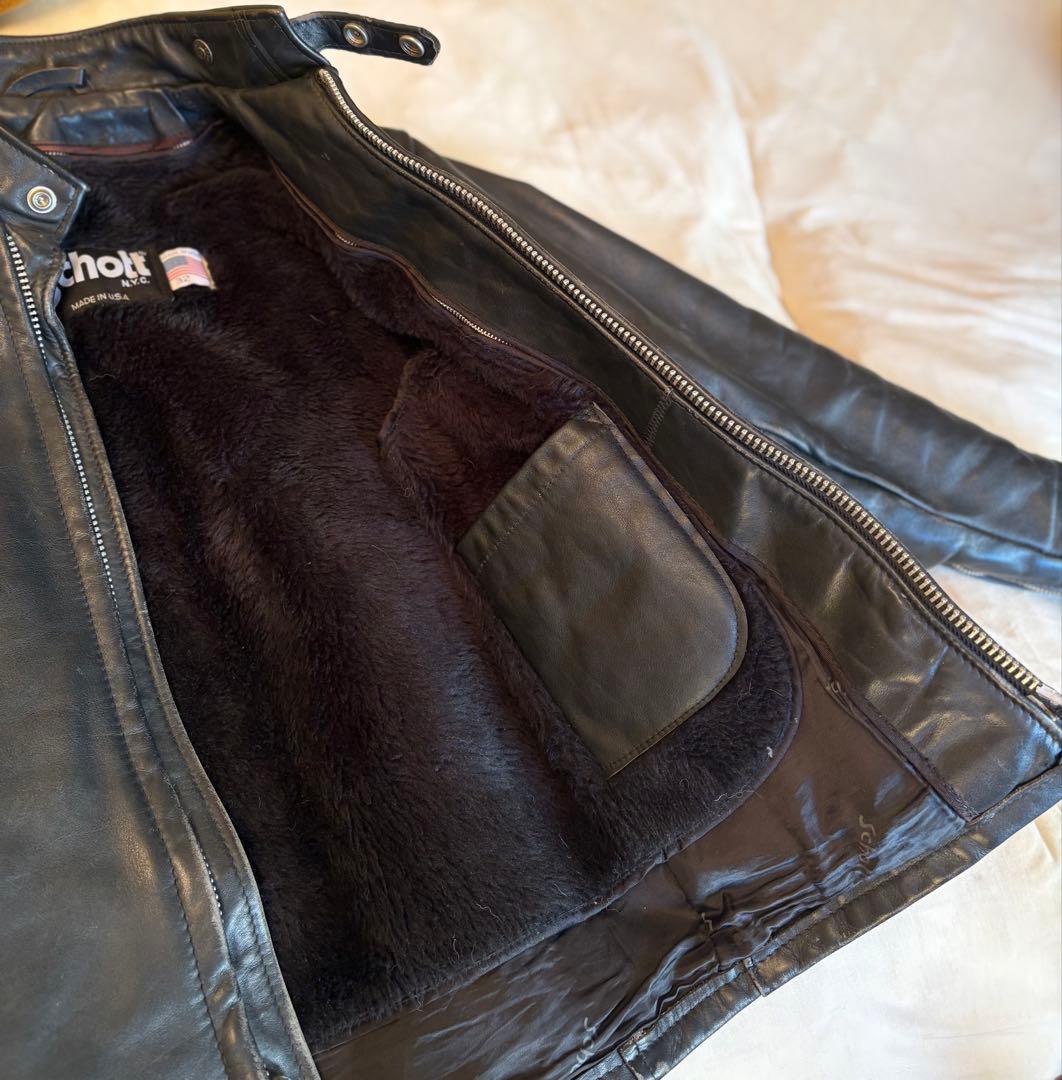 schott ショット シングルライダースジャケット641SPライナー付き