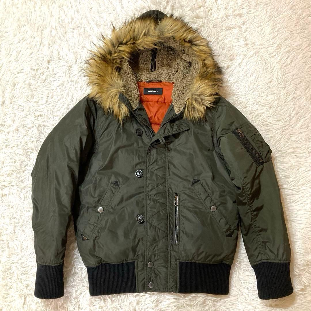 【良品】DIESEL N-2B フライトジャケット カーキ　大きめサイジング