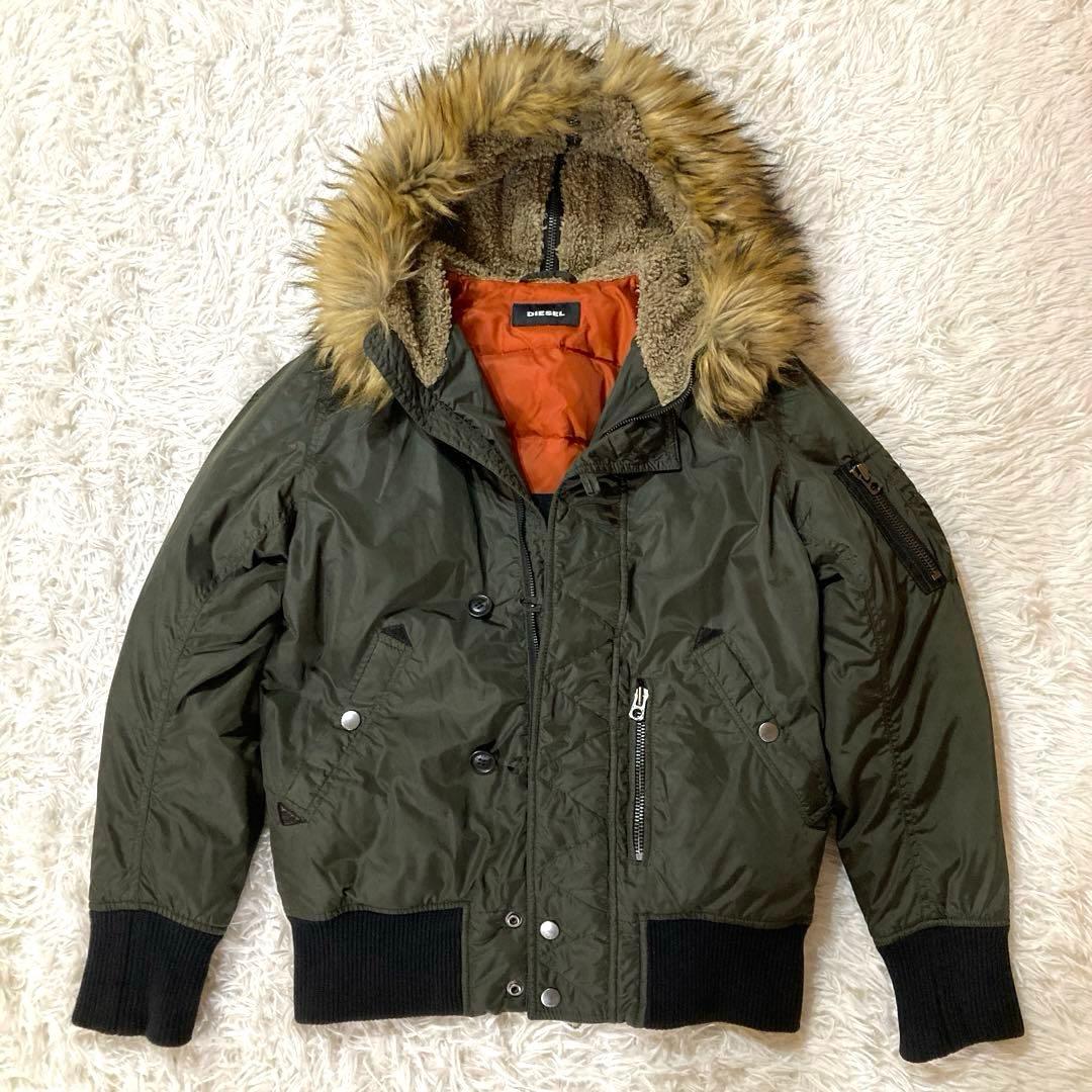 【良品】DIESEL N-2B フライトジャケット カーキ　大きめサイジング