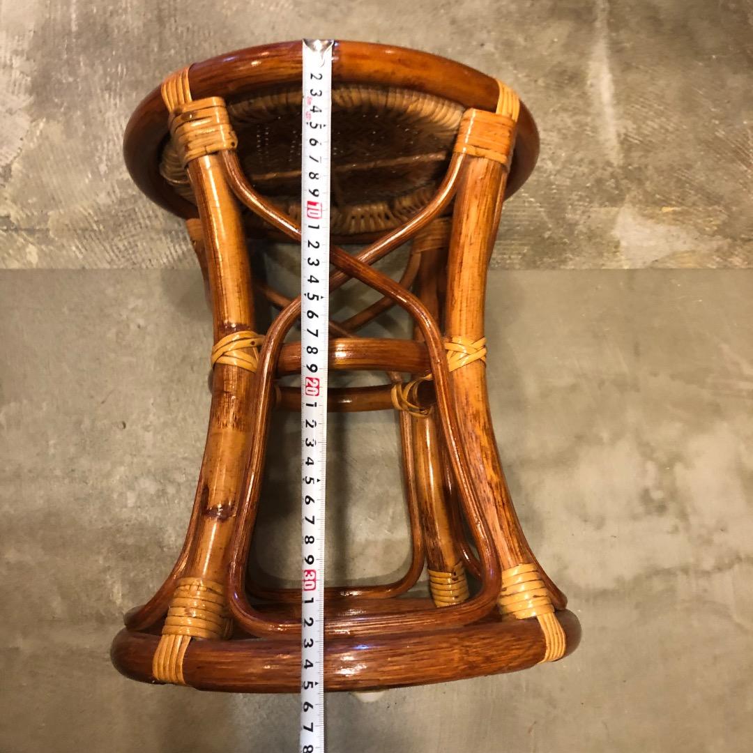 【ラタン】 円形スツール 椅子　腰掛け　ラタンチェアー　アジアン雑貨