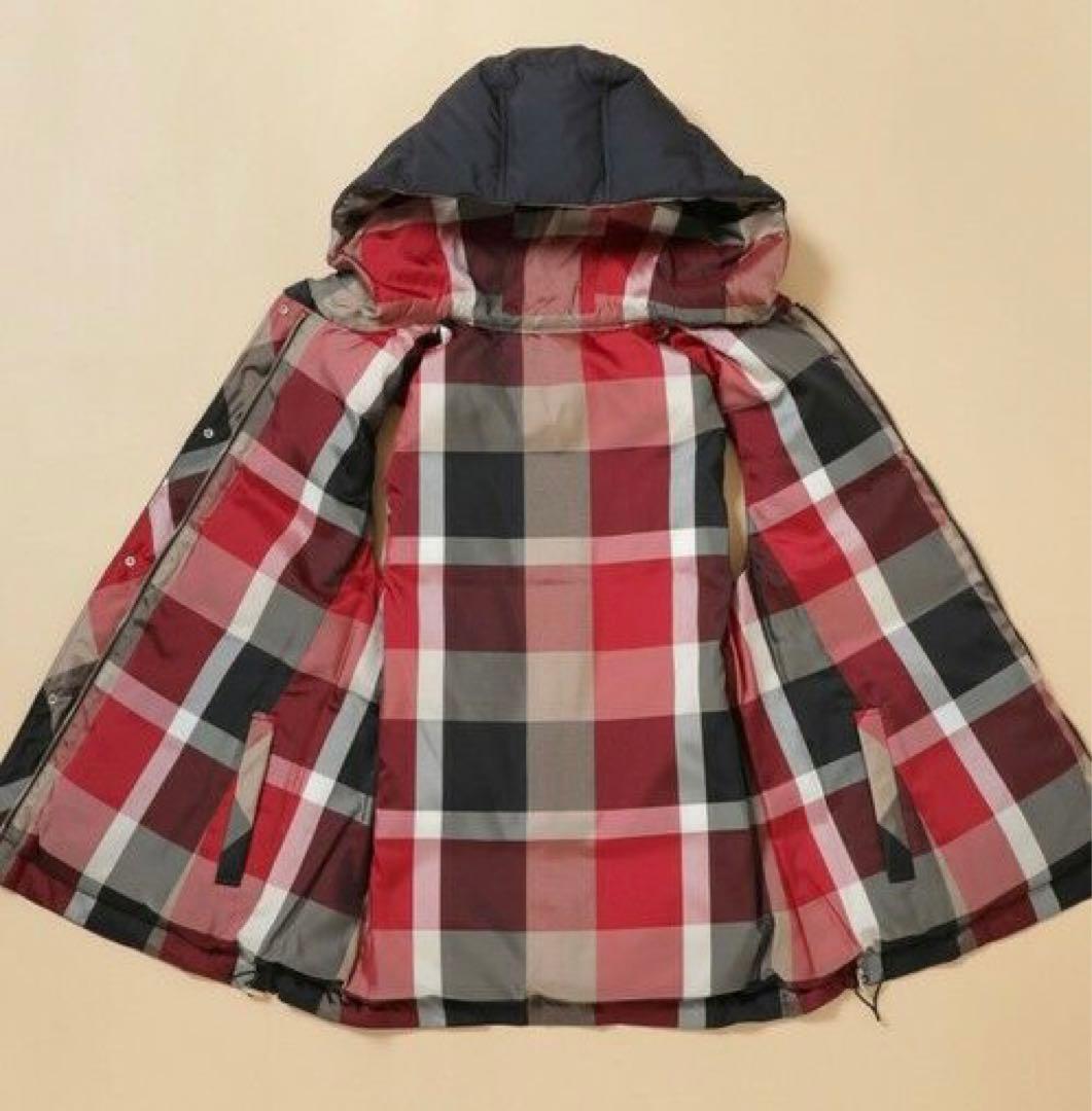 ❸訳有★ブルーレーベルクレストブリッジ黒チェックリバーシブルダウンベスト新品