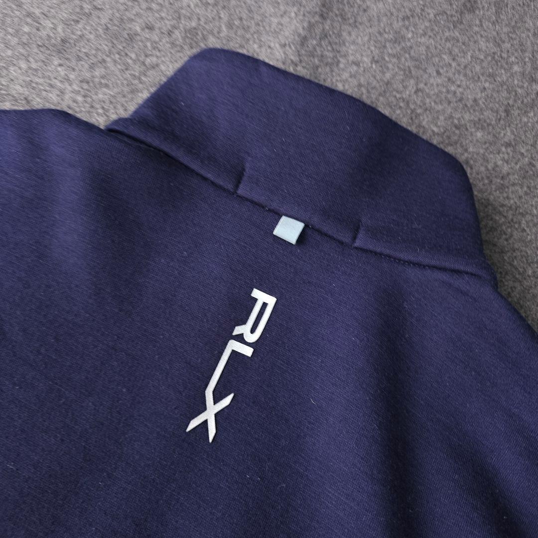 RLX ポロラルフローレン ハーフジップ 裏薄起毛 ブルゾントレーナーS 紺
