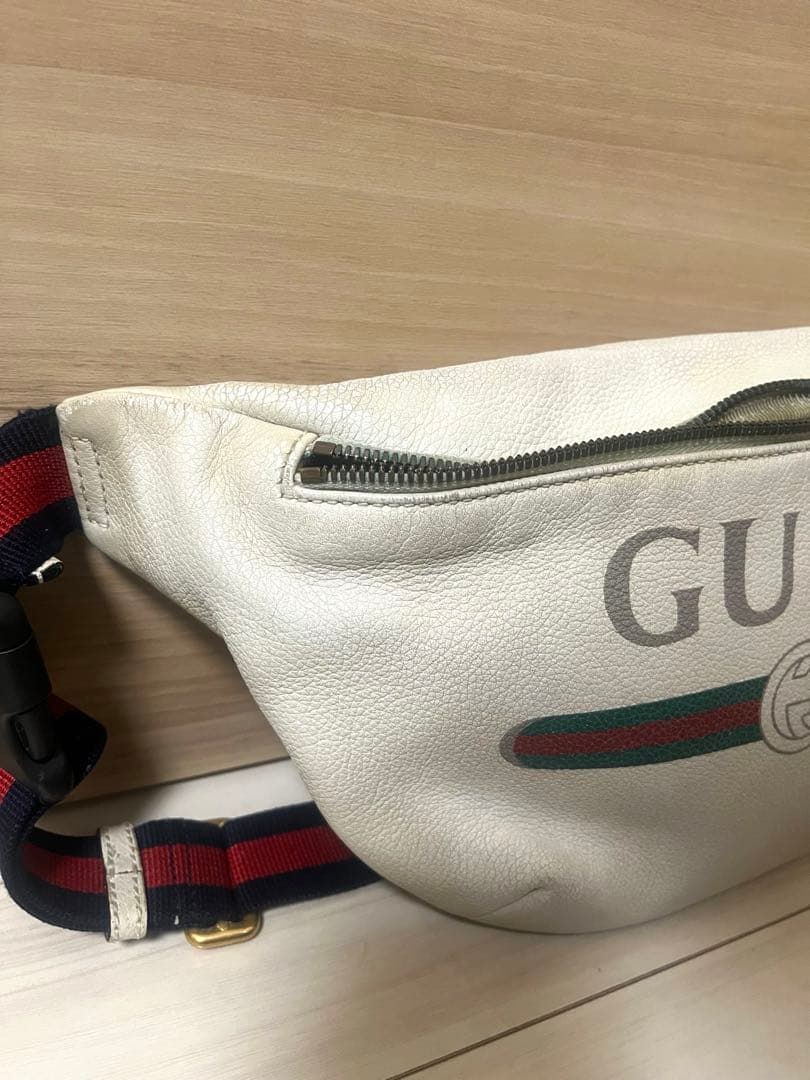 GUCCI グッチ ボディーバッグ シェリーライン レザー ホワイト