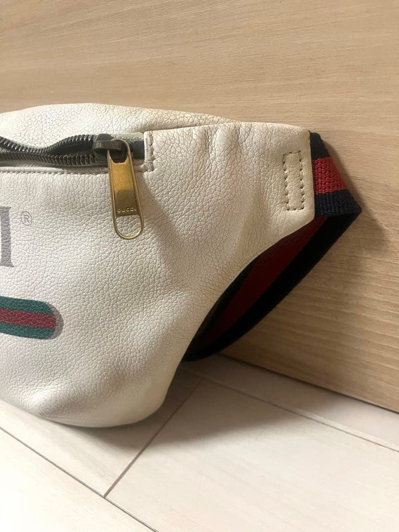 GUCCI グッチ ボディーバッグ シェリーライン レザー ホワイト