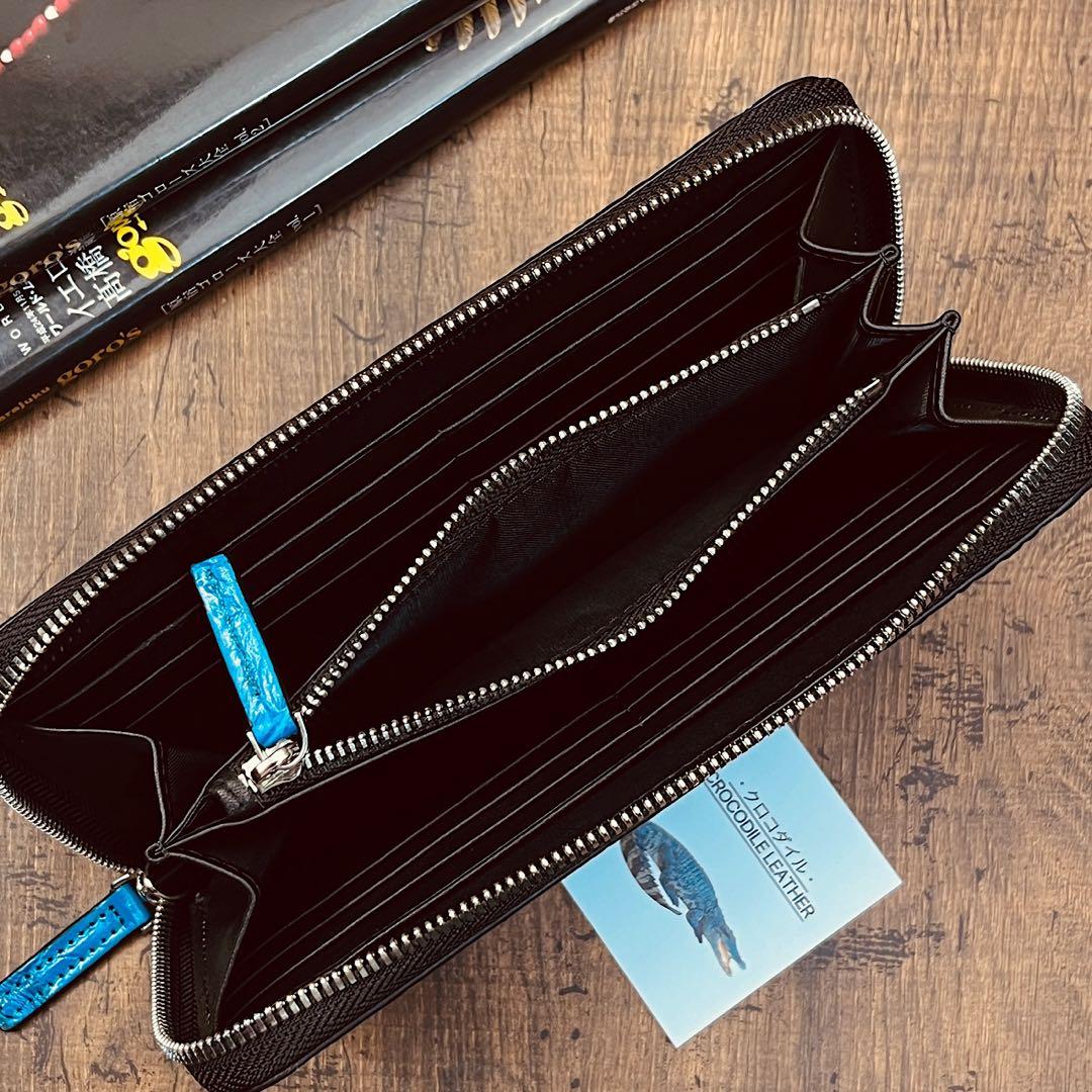 クロコダイル メンズ長財布 ラウンドファスナー 新品 未使用 送料無料